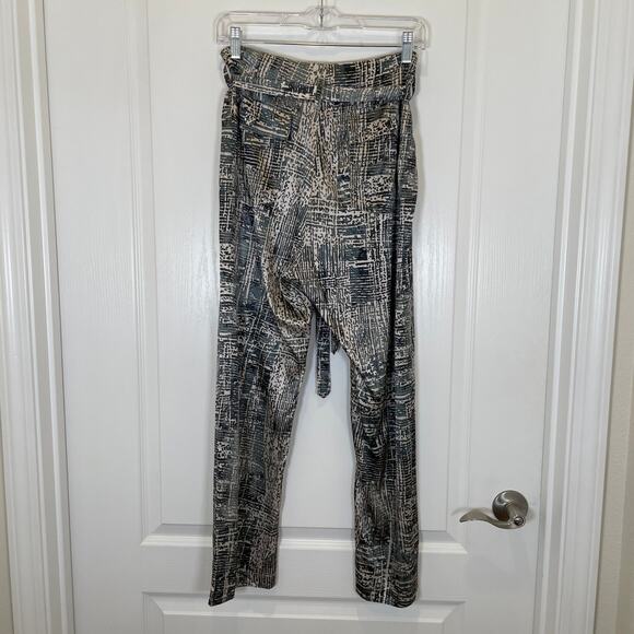 Johnny Was Pete & Greta Silk Straight Leg Pants Belted Printed S - Picture 6 of 7